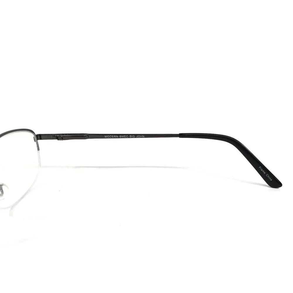 B.M.E.C. Eyeglasses Frames BIG JOHN GUNMETAL/SILVER Rectangle Half Rim 56-17-150